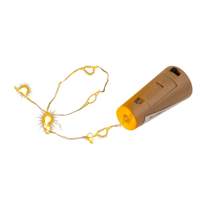 Flaschenkorken-Lichterkette mit 5 warmweißen LED