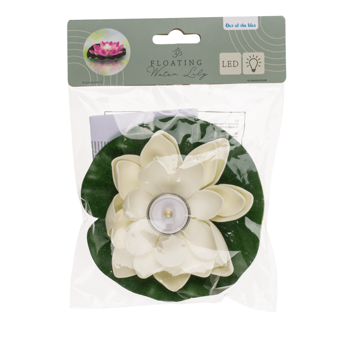 Schwimmende Seerose mit warmweißer LED
