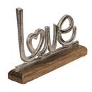 Silberfarbener Metall-Schriftzug, Love,