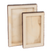 Holz-Tablett mit Baumrinde, 2er Set,