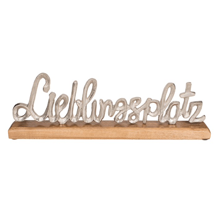 Silberfarbener Schriftzug, Lieblingsplatz,