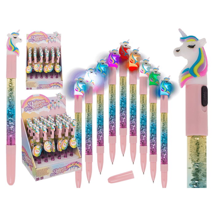 Kugelschreiber, Einhorn, mit Glitter &