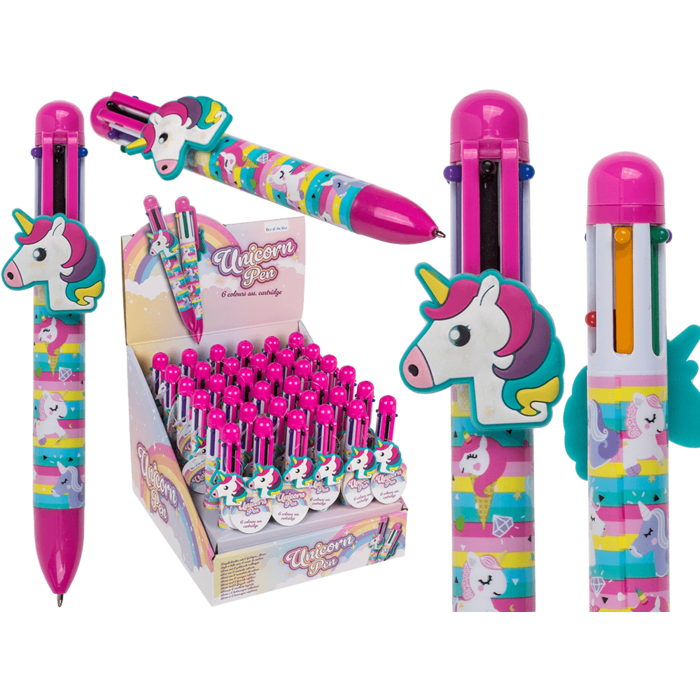 Kugelschreiber, Einhorn, mit 6-farbigen Minen,