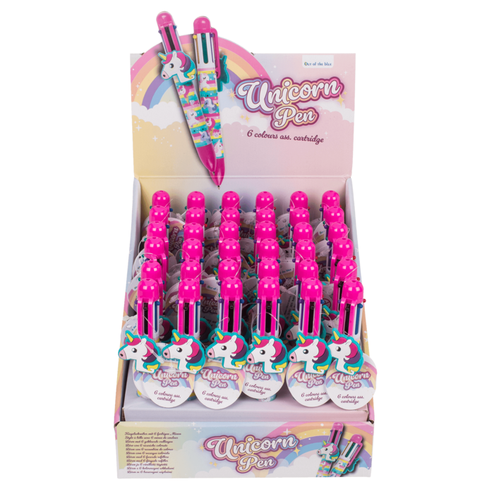Kugelschreiber, Einhorn, mit 6-farbigen Minen,