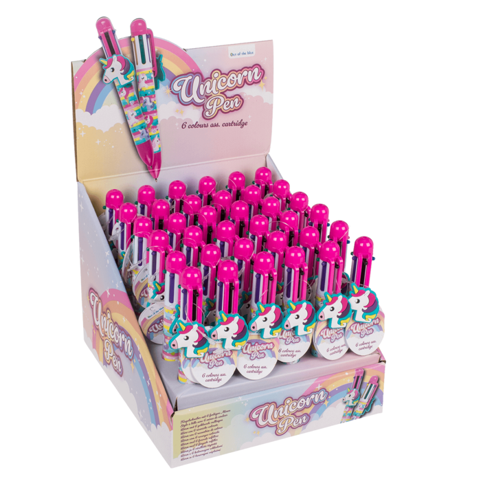 Kugelschreiber, Einhorn, mit 6-farbigen Minen,