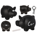 Spardose, Schwarzes Schwein, mit Kreide