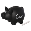 Spardose, Schwarzes Schwein, mit Kreide