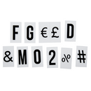 Beleuchtete Anzeigetafel mit 84 Buchstaben &