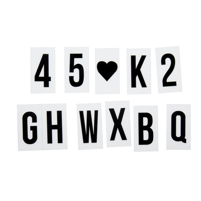 Beleuchtete Anzeigetafel mit 84 Buchstaben &