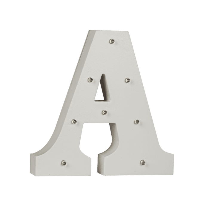 Beleuchteter Holz-Buchstabe A, mit 8 LED,