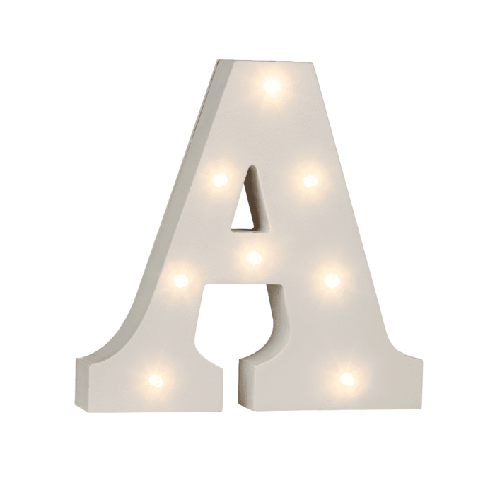 Beleuchteter Holz-Buchstabe A, mit 8 LED,