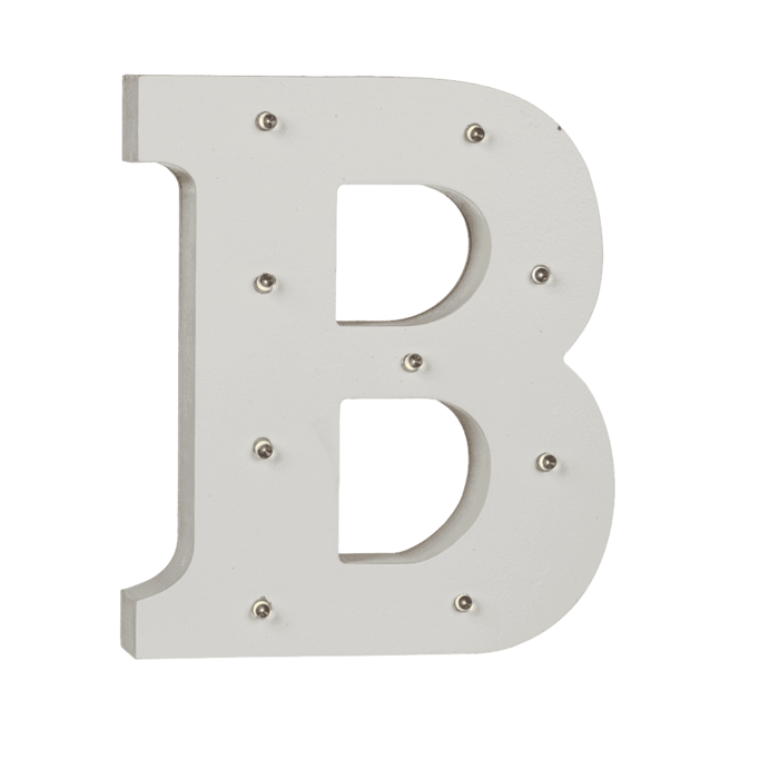 Beleuchteter Holz-Buchstabe B, mit 9 LED,