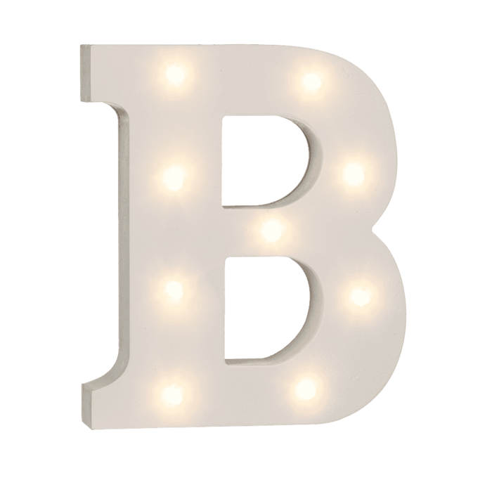 Beleuchteter Holz-Buchstabe B, mit 9 LED,