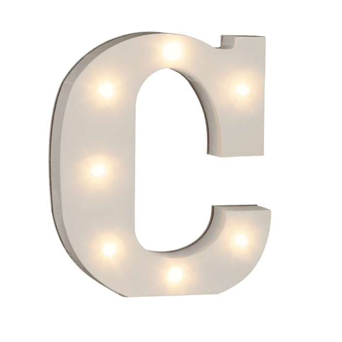 Beleuchteter Holz-Buchstabe C, mit 7 LED,