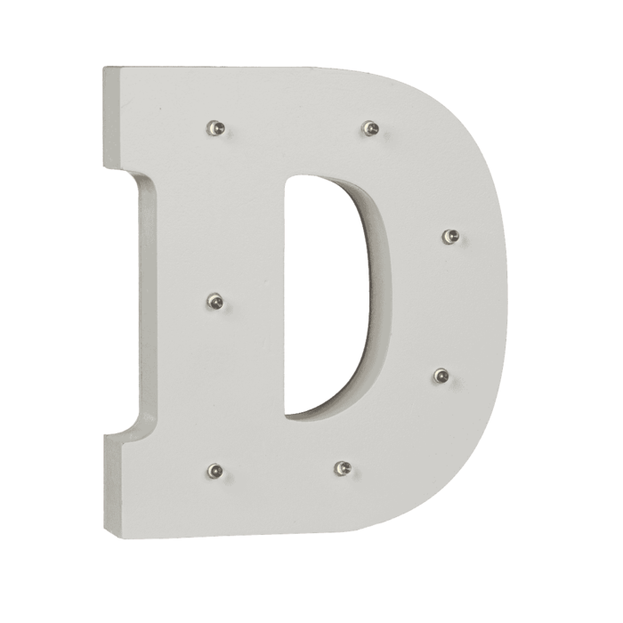 Beleuchteter Holz-Buchstabe D, mit 7 LED,