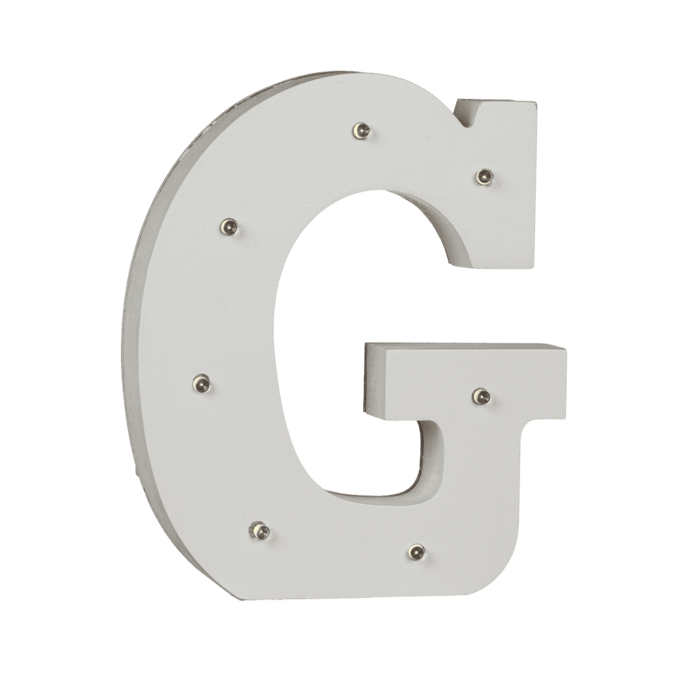 Beleuchteter Holz-Buchstabe G, mit 7 LED,