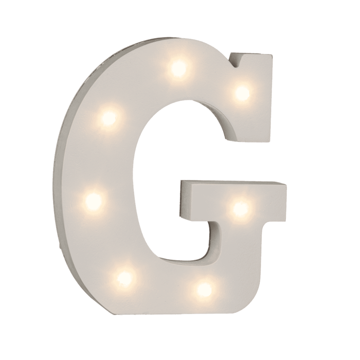 Beleuchteter Holz-Buchstabe G, mit 7 LED,