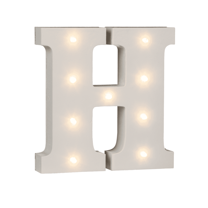 Beleuchteter Holz-Buchstabe H, mit 9 LED,