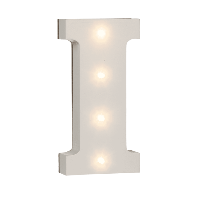 Beleuchteter Holz-Buchstabe I, mit 4 LED,