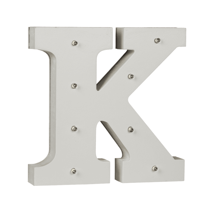 Beleuchteter Holz-Buchstabe K, mit 8 LED,