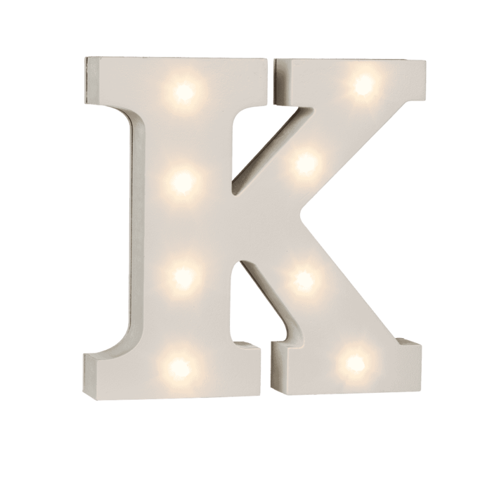 Beleuchteter Holz-Buchstabe K, mit 8 LED,