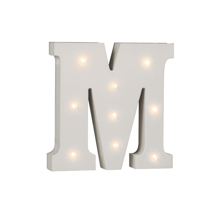 Beleuchteter Holz-Buchstabe M, mit 9 LED,