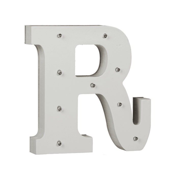 Beleuchteter Holz-Buchstabe R, mit 9 LED,