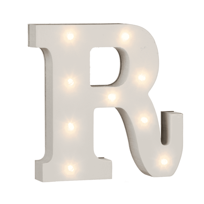 Beleuchteter Holz-Buchstabe R, mit 9 LED,