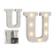 Beleuchteter Holz-Buchstabe U, mit 7 LED,