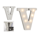 Beleuchteter Holz-Buchstabe V, mit 7 LED,