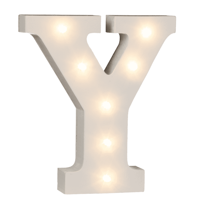 Beleuchteter Holz-Buchstabe Y, mit 7 LED,