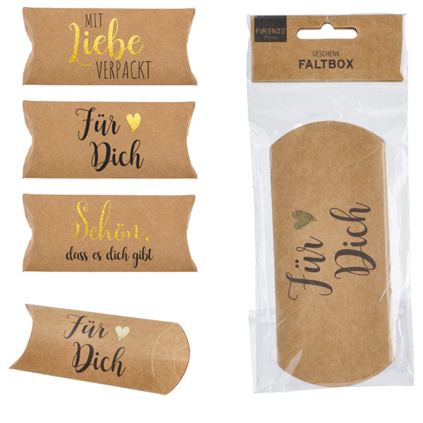 Geschenk Faltbox Sprüche, 3er Set, ca. 14x6cm