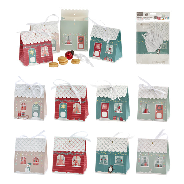 Adventskalender Bastelset Haus, DIY, 48tlg.
