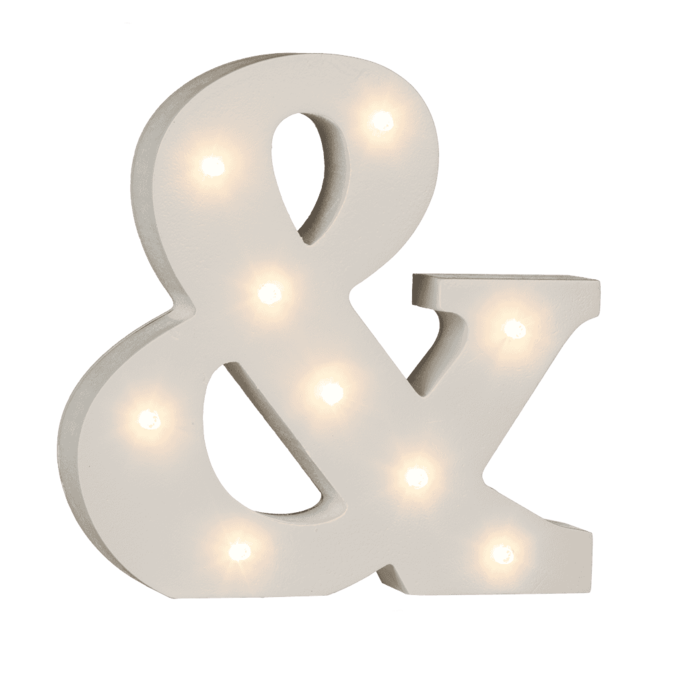 Beleuchtetes Holz-Zeichen &, mit 9 LED,