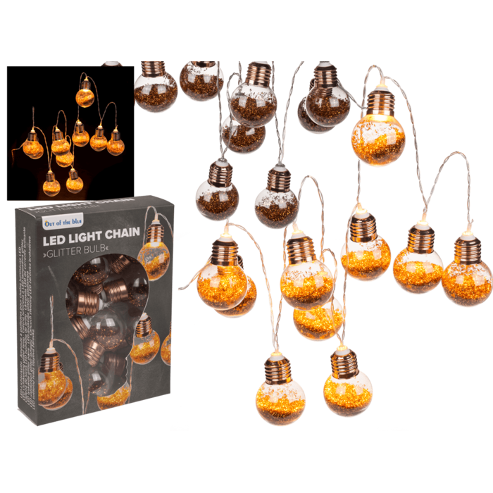 Lichterkette, Glitter-Glühbirnen, mit 10 LED,