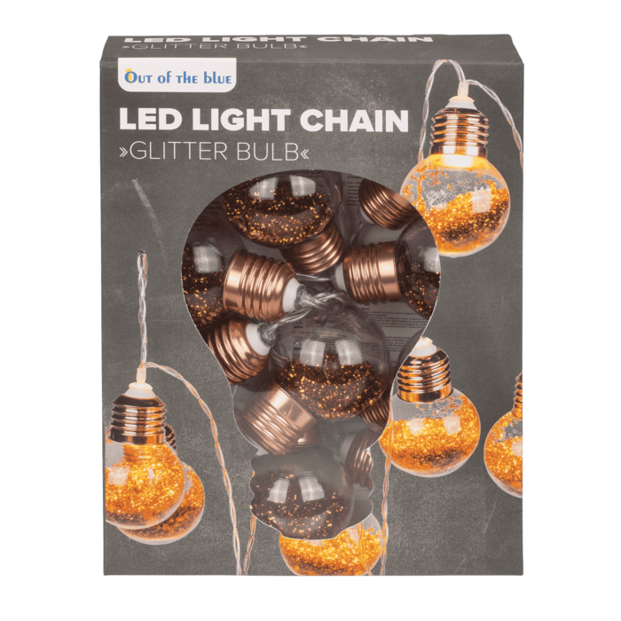 Lichterkette, Glitter-Glühbirnen, mit 10 LED,