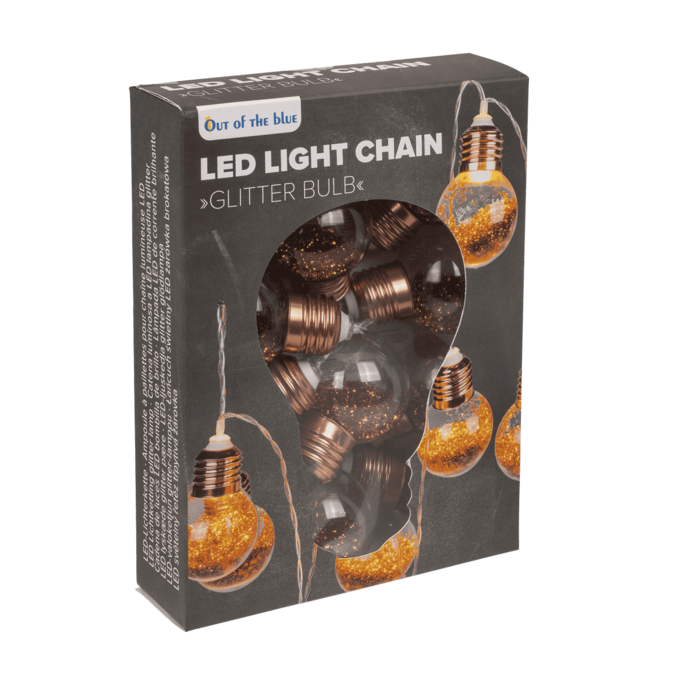 Lichterkette, Glitter-Glühbirnen, mit 10 LED,