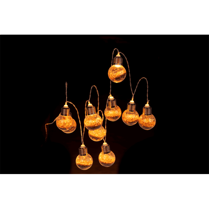 Lichterkette, Glitter-Glühbirnen, mit 10 LED,