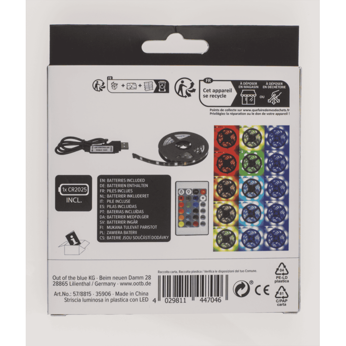 Leuchtstreifen mit farbwechselnder LED, L: 2 m,