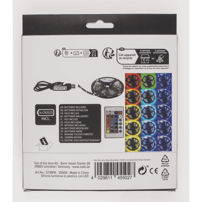 Leuchtstreifen mit farbwechselnder LED, L: 3 m,