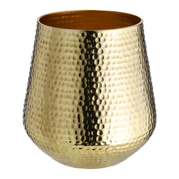 Windlicht, gold, gehämmert, groß, ca. 17cmH