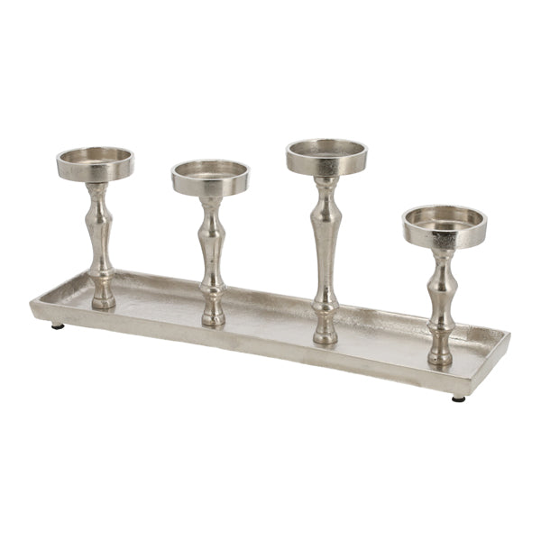 Adventsleuchter, Alu, silber, Deluxe, ca.54cmB