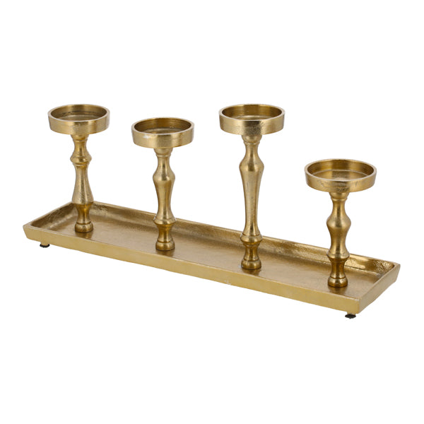 Adventsleuchter, Alu, gold, Deluxe, ca.54cmB