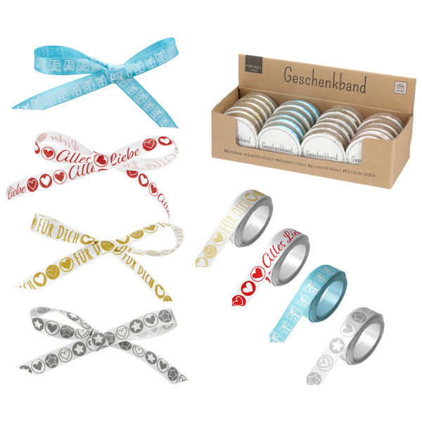 Geschenkband All Year, 4/s, 1cmx 5m