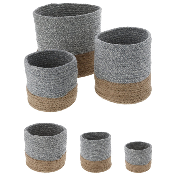 Aufbewahrungskorb braun-grau, 3er Set