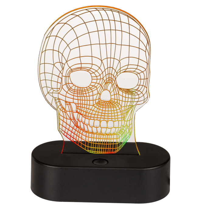3D-Leuchte, Totenkopf, ca.18 cm,