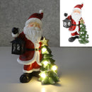 LED Weihnachtsmann mit Baum u. Laterne, ca.31cmH