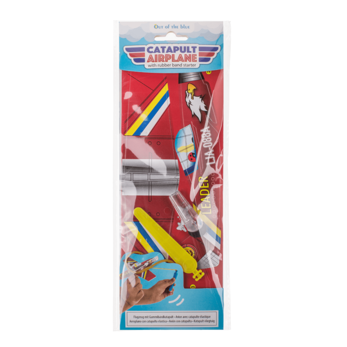 Flugzeug mit Gummibandkatapult, ca. 20 cm,