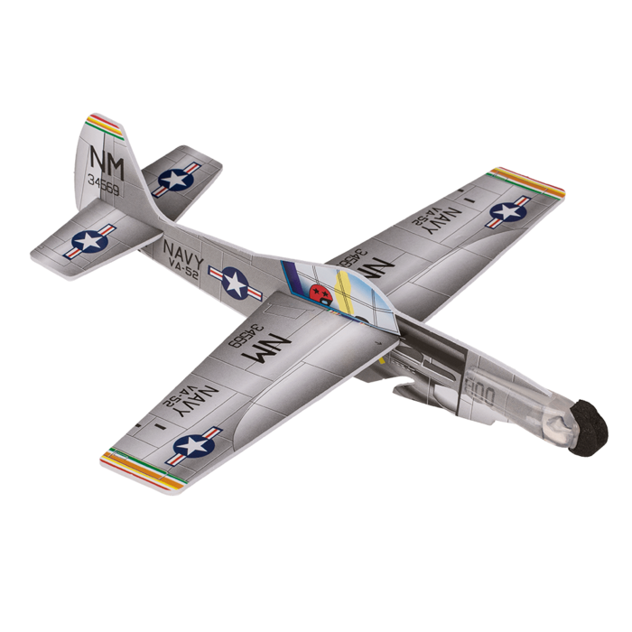 Flugzeug mit Gummibandkatapult, ca. 20 cm,