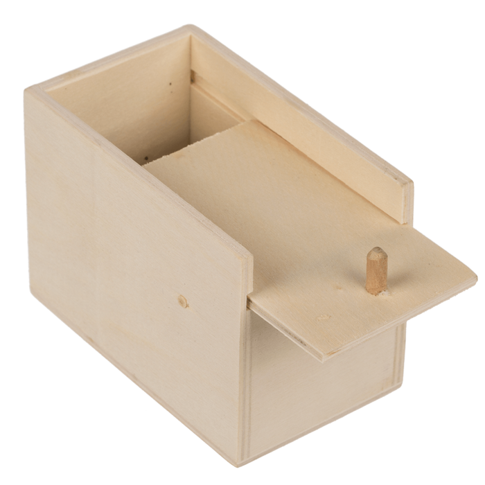 Grusel-Spinne in Holzbox, ca. 9 x 6 x 6,5 cm,